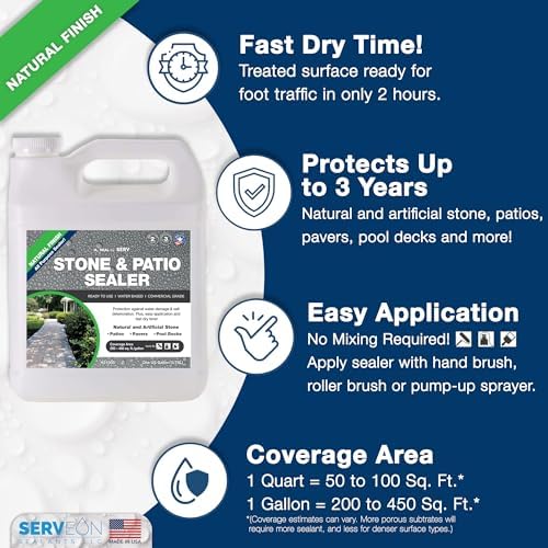 Serveon Sealants Natural Stone Sealer (Clear Natural Finish) 1 Gal
