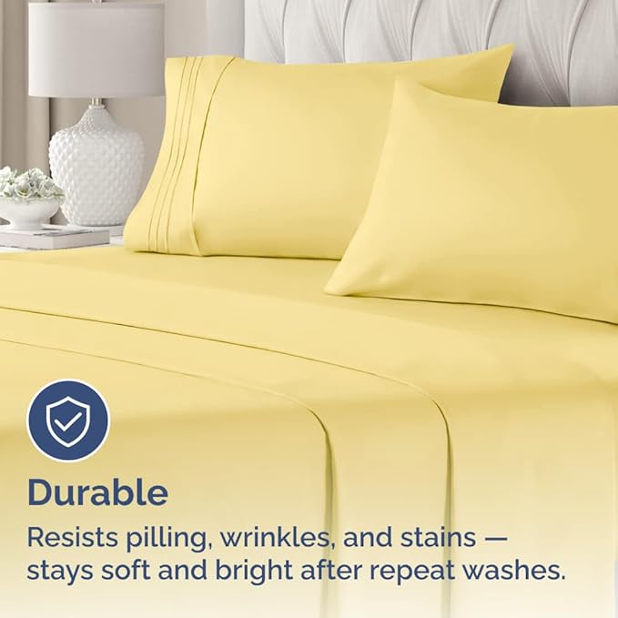 Body Pillowcases Set of 2-20x54 Long Body Pillow Case - Soft Body Pillow Cover for Sleeping & Side Sleepers - Comfy, Wrinkle & Fade Free - Machine Washable w/Envelope Enclosure Yellow
