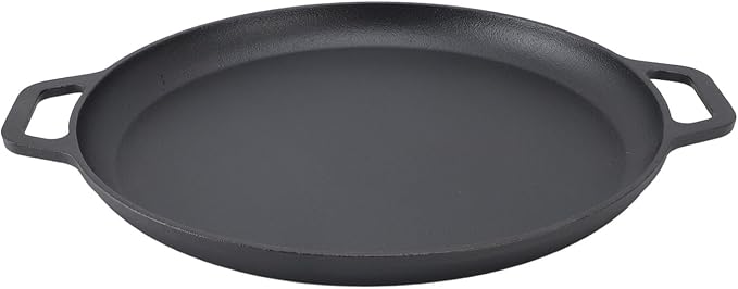Cast Iron Pan Cast Iron Pancake Flat Skillet 35cm Thickened Stick Frying Pan for Uniform Heating Uncoated Design Ideal for Pancakes Crepes Tortillas Easy to Store (30cm)