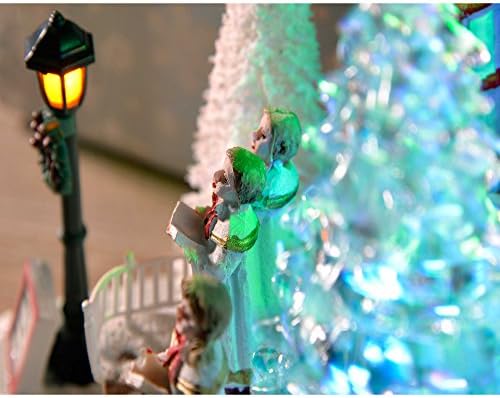 Pre-Lit LED Choir Christmas Scene with Rotating Tree Decoration, 20 cm - Multi-Colour