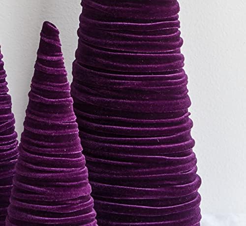 Your Heart's Content Plum Velvet Trees Set of 3 (Plum)