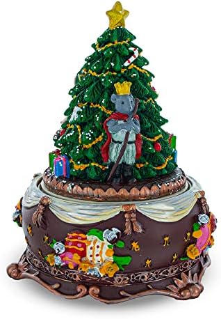 Animated Nutcracker Ballerina Christmas Figurine - Rotating Tree Music Box