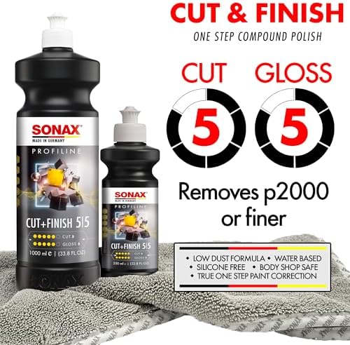 SONAX Cut & Finish Polish Compound | Removes P1500 Marks & Defects | 250ml