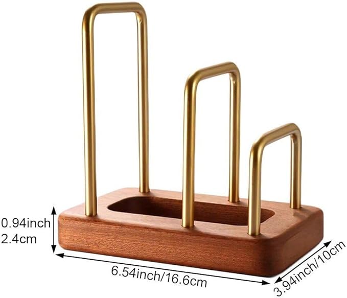 Chopping Board Rack with Wood Base Multi Layer Lid Holder Baking Pan Storage Organiser Cabinet Accessory for Home Kitchen