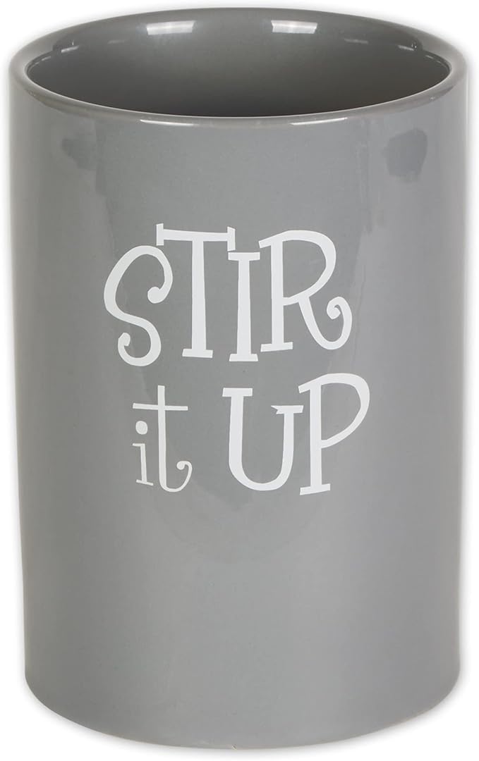 DII Kitchen Accessories Retro Collection Ceramics, Utensil Holder, Gray