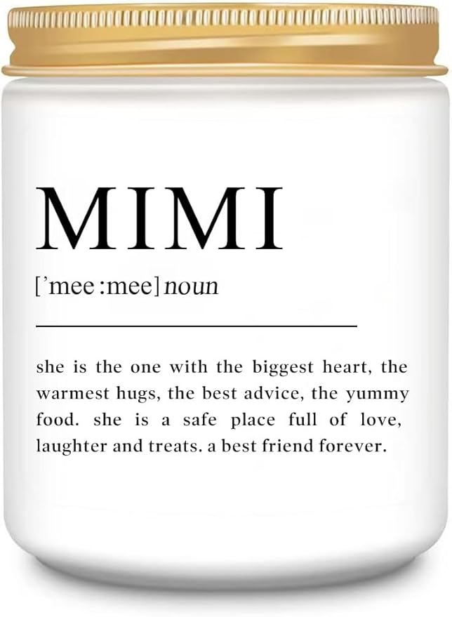 LEIOH Mimi Gifts Mothers Day Gifts for Mimi,Mimis Grandma Grandmother Christmas Birthday Present Lavender Jar Candle