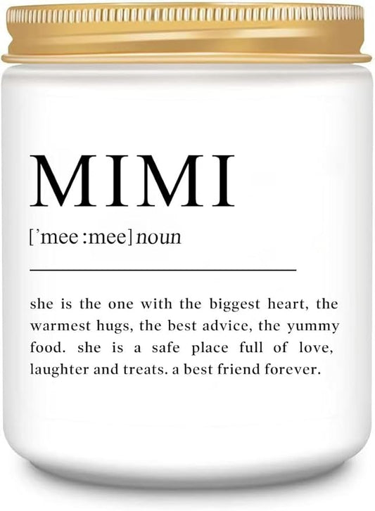LEIOH Mimi Gifts Mothers Day Gifts for Mimi,Mimis Grandma Grandmother Christmas Birthday Present Lavender Jar Candle