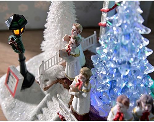 Pre-Lit LED Choir Christmas Scene with Rotating Tree Decoration, 20 cm - Multi-Colour