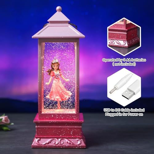 Winnie Princess Christmas Snow Globes, Rotating Shatterproof Music Box