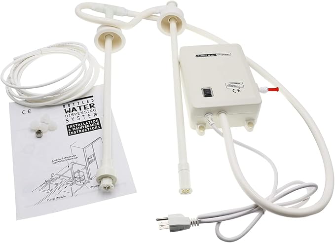 Bottled Drinking Water Pump System Double-Tube Power 25W, Bottled Water Dispensing 2L Flow Electric Water Pump for 5 Gallon Bottle Water for Coffee,Refrigerators,Ice Maker,Faucet