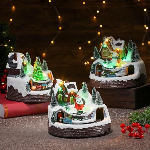 Musical Christmas Tree Train Decors Elegant Christmas Train Display with Lights and Music for Yuletide Table Christmas Display