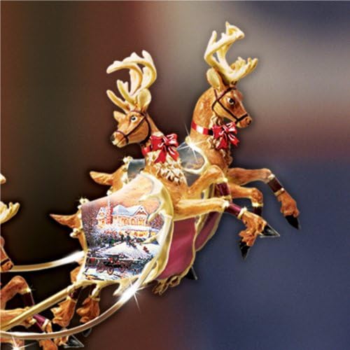 Thomas Kinkade Holidays in Motion Rotating Illuminated Tree Topper Animated Christmas Decor by The Bradford Editions