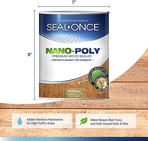 Seal-Once Nano+Poly Wood Sealer and Waterproofer, Natural, 1 Gallon