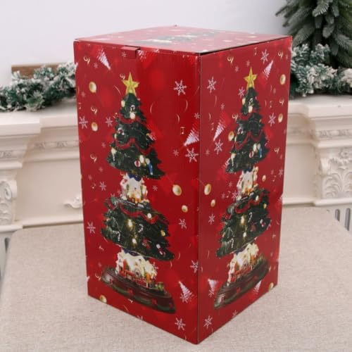 Resin Musical Christmas Tree Figure for Desk Shelf Holiday Use