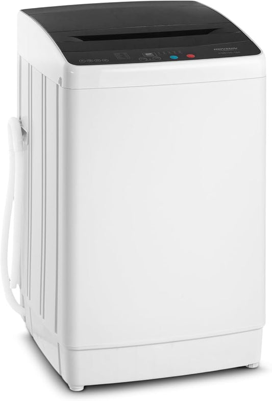 ROVSUN 30LBS Washing Machine, Full-Automatic Portable Washer with Stainless Steel Drum, Electric Laundry Machine, Washer and Spin Dryer Combo with Drain Pump for Home, Apartment