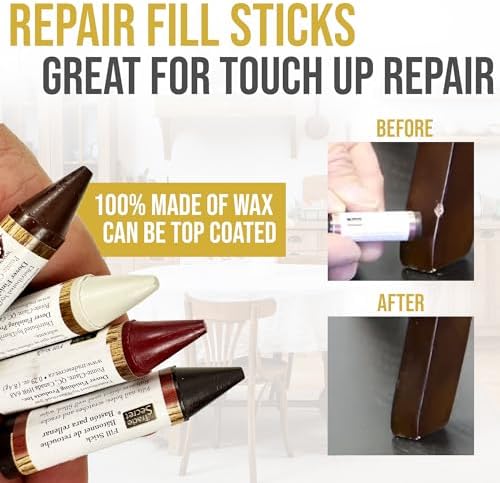 Trade Secret Wood Furniture Repair Kit with Polish, Sticks and Cloth