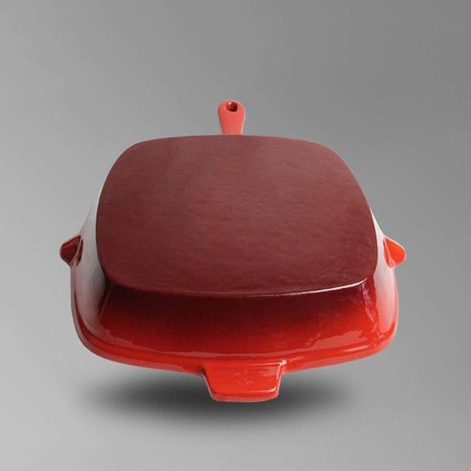 Saupan 21CM Caliber Square Cast Iron Grill Pan Thick Striped Frying Pan Specialty Nonstick for Grilling Bacon, Steak, and Meats Dishwasher & Oven Safe Frying Pa