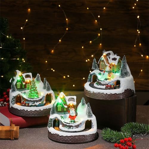 Musical Christmas Tree Train Decors Elegant Christmas Train Display with Lights and Music for Yuletide Table Christmas Display