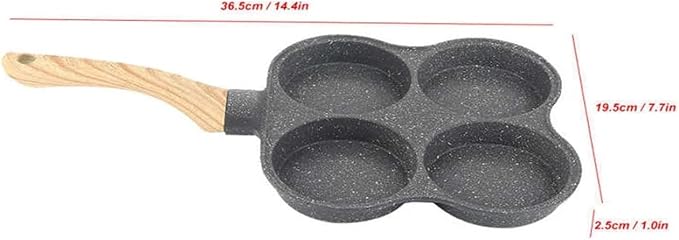 Nonstick Stuffed Pancake Pan Pancake Pan, Egg Frying Pan, 4 Hole Omelet Pan for Burger Eggs Ham Pancake Maker Frying Pans Creative Non-Stick No Oil-Smoke Breakfast Grill Wok Cooking Pot Frying pa