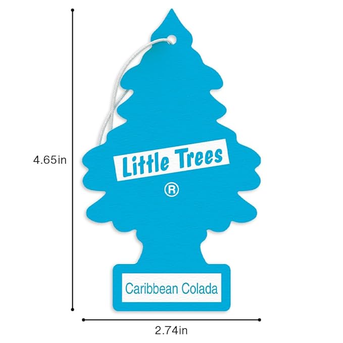 LITTLE TREES Car Air Freshener | Hanging Tree Provides Long Lasting Scent for Auto and Home | 24 Air Fresheners |Caribbean Colada
