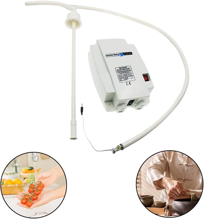 TDRRICH Bottled Water Dispensing Pump System Single-Tube for Fridge, Drinking Electric Water Pump for Coffee Machine 5 Gallon 25W Pressure 60PSI Flow 2.5L Speed 2950 Suitable for Homes Offices Bars