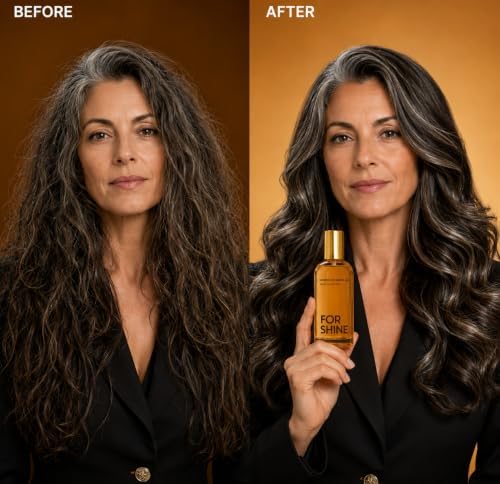 FOR SHINE Moroccan Gloss Argan Oil | Frizz Control & Hydration | High Gloss, Lightweight Feel, Smoothes & Moisturizes | 3.4 fl oz | Hair Serum