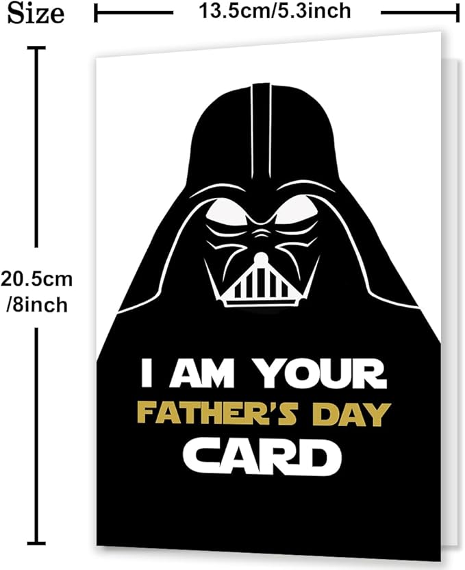 Ziwenhu Star Wars Fathers Day Card,Funny Fathers Day Star Wars Gifts,Darth Vader Fathers Day,Star Wars Dad Cards for Husband, Dad, Son,I Am Your Fathers Day Card