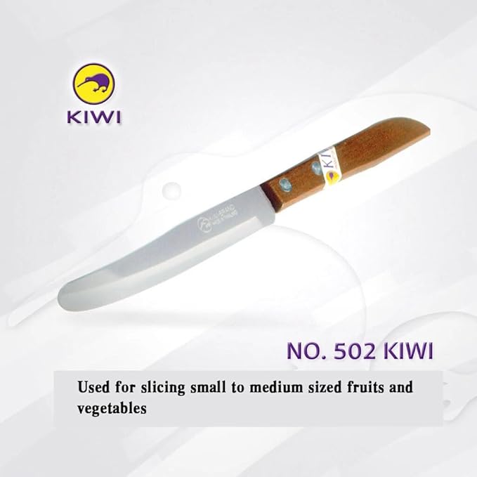 Kiwi Stainless Steel Knife Set (Pro Peeler, Peeler, Pearing Knife and Kitchen Knife), 4 Piece Total