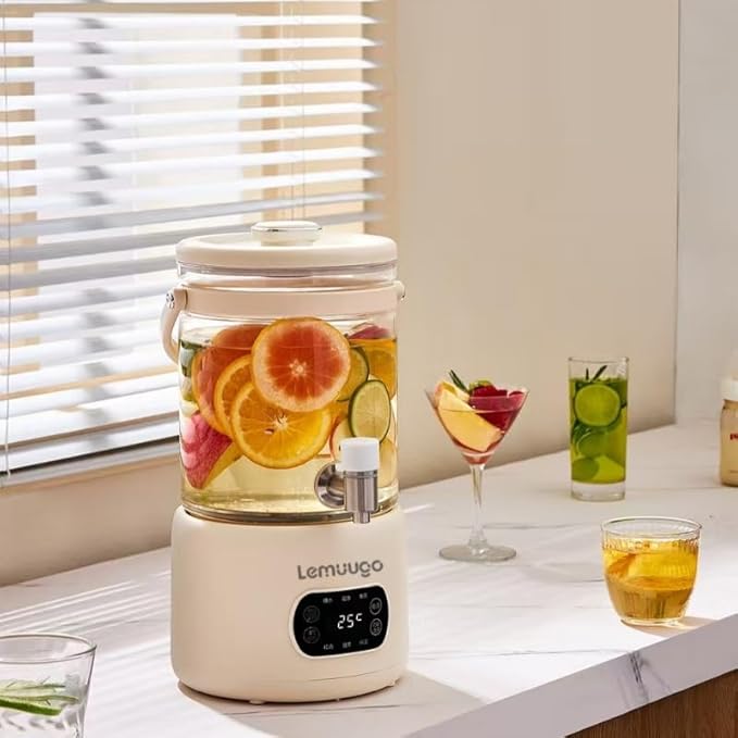 Lemuugo 3L Electric Kettle,Glass Teapot with Infuser,Health Pot with Strainer,Tea Maker for Soup, Porridge, Herbal,Mulled Wine Pot Beverage,for Iced Tea/Coffee,Temperature Control, for Home&Office