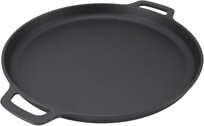 Cast Iron Pan Cast Iron Pancake Flat Skillet 35cm Thickened Stick Frying Pan for Uniform Heating Uncoated Design Ideal for Pancakes Crepes Tortillas Easy to Store (35cm)