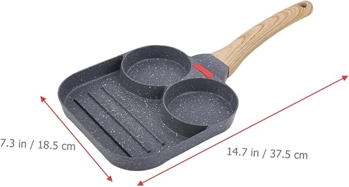 Split Frying Pan Egg Frying Pan Deep Frying Pan Roasting Pan Baking Dish Fry Pan Omelet Pan Pancake Mold Daily Use Egg Pan Divided Frying Pan Steel Frying Pan Medical Stone Grey