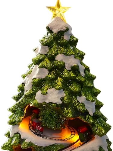 Avilia Animated Miniature Christmas Tree with LED Lights and Christmas Music – Made with Durable Materials and Hand-Painted, Great for Home Decoration During Christmas Period 38 x 22 x 22 cm