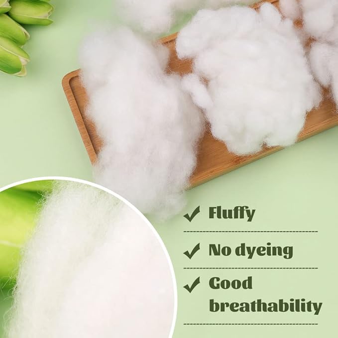 BUTUZE 300g/10.5oz Polyfill Stuffing Fiber Fill, (2.1oz-4.4lb) White Premium Fiberfill Stuffing for Craft, High Resilience Crochet Stuffing, Stuffing for Stuffed Animals, Cotton Batting, Recyclable