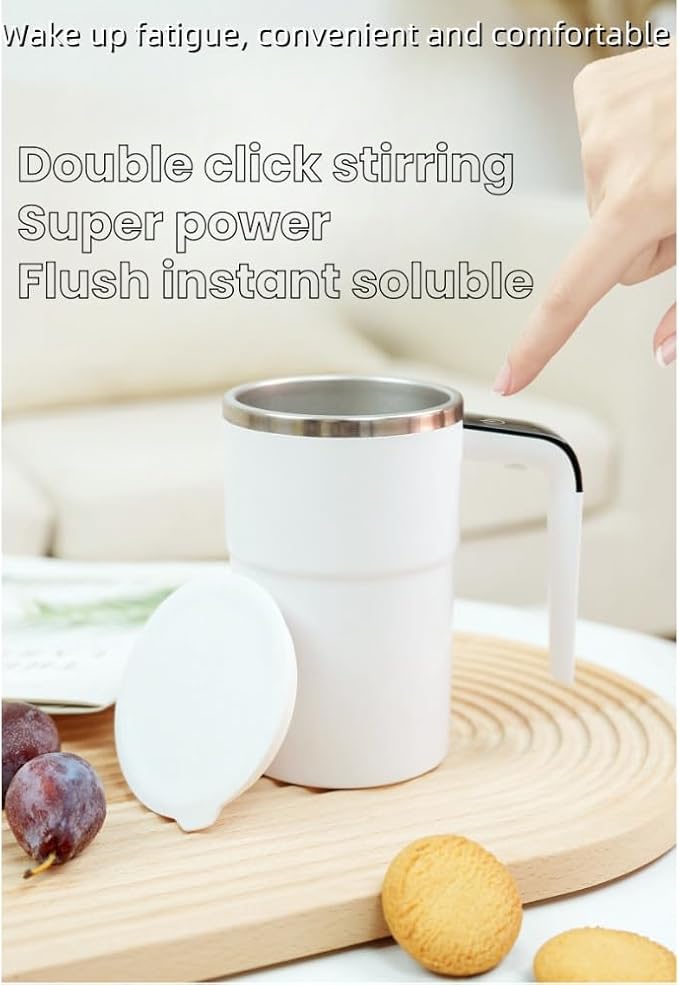 Automatic Magnetic Stirring Coffee Mug New Self Stirring Mug Electric Protein Shaker Bottle Stainless Steel Mixing Cup (Pink)