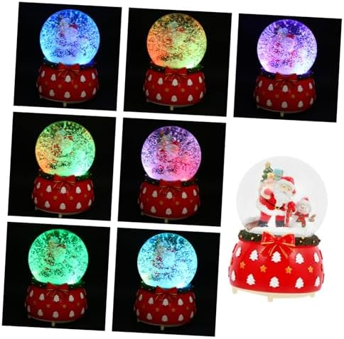 1pc Christmas Crystal Music Box Decoration Rotating Scene Festive Tabletop Adornment for Holiday Parties and