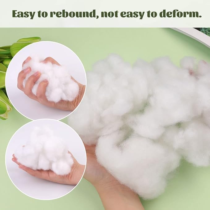 BUTUZE 500g/17.6oz Polyfill Stuffing, (2.1oz-4.4lb) Polyester Fiberfill Stuffing, Premium Fiber Fill, High Resilience Fill Fiber, Stuffing for Small Dolls Part Pillow Comforter DIY, Recyclable