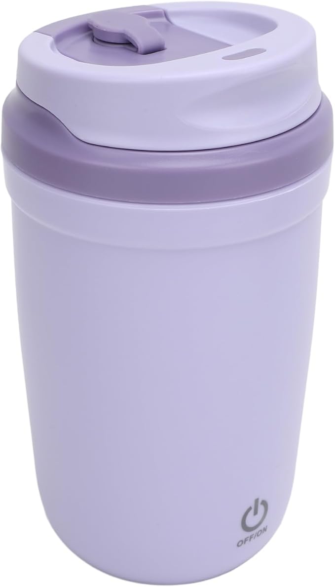 Alomejor Alomejor IP6 Self Mixing Cup Magnetic Rotator USB Rechargeable Auto Stir Coffee Mug 350ml for Travel (Green) (Purple)