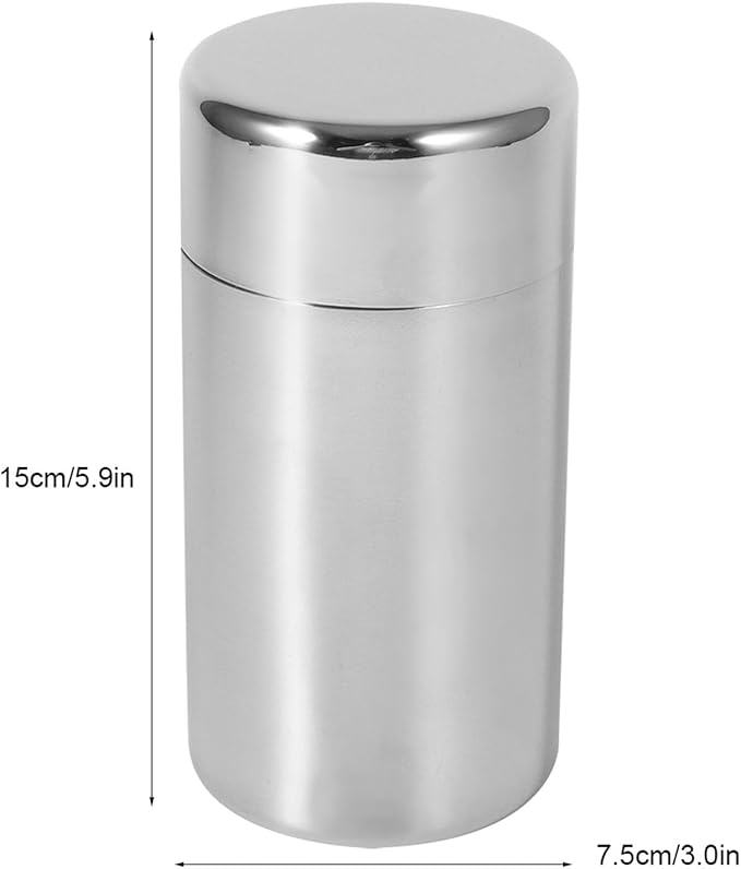 Tea Canister, 18.59oz Loose Leaf Tea Storage, Airtight Double Lids Containers for Loose Teas, 304 Stainless Steel Teas Tins Canisters for Camping, Adventure, 3.0x5.9in