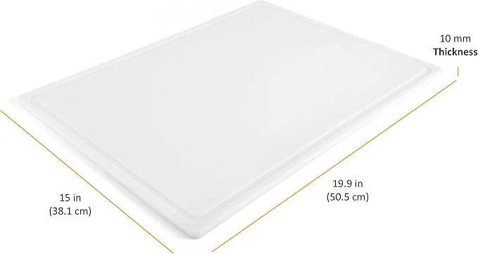 FARBERWARE Extra-Large Plastic Cutting Board, 15x20 Inch Dishwasher-Safe Chopping Board with Juice Groove, Non-Slip Surface, Durable, White