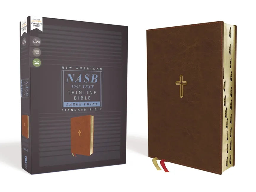 Nasb, Thinline Bible, Large Print, Leathersoft, Brown, Red Letter Edition, 1995 Text, Thumb Indexed, Comfort Print - Imitation Leather