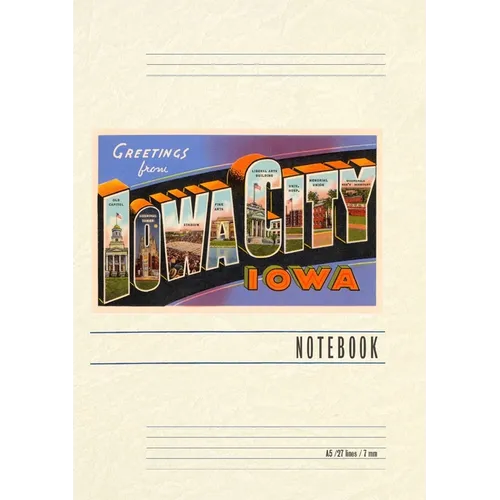Vintage Lined Notebook Greetings from Iowa City - Paperback