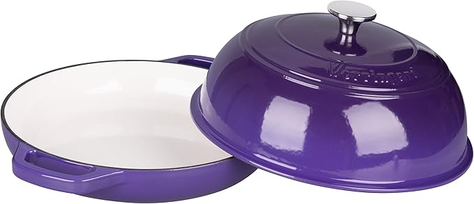 VORRINGARD Enameled Cast Iron Dutch Oven Pot with Lid, Bread Oven for Sourdough Bread Baking, Dutch Ovens with Bread Proofing Basket& Baking Supplies Set, 6 Quart, Purple