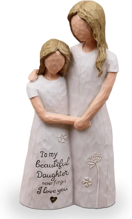 Daughter Gifts from Mom, Daughter Birthday Gifts, Sculpted Hand-Painted Figurine