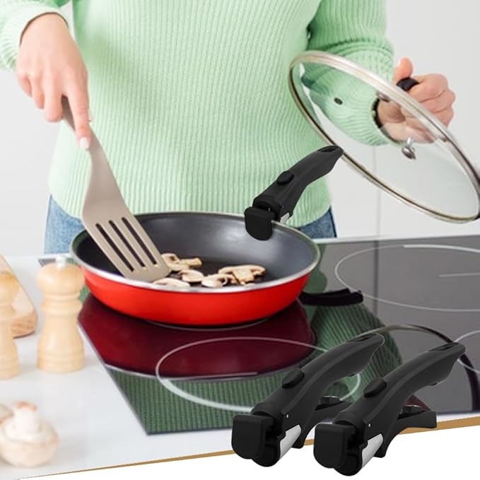Removable Pot Handle, 2pcs Detachable Pan Handles, Universal Pan Handle, Replacement Handles for Pots and Pans, Fits All Cookware