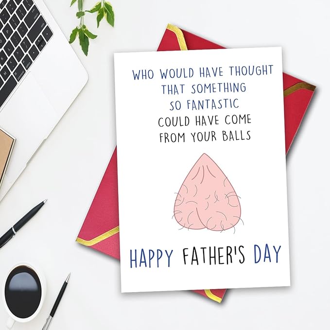 Ziwenhu Hilarious Father To Be Gifts First Time, Rude Father Day Cards Gifts from Kids, Special Father’s Day Card for Daddy from Wife,Funny Father's Card with Envelope
