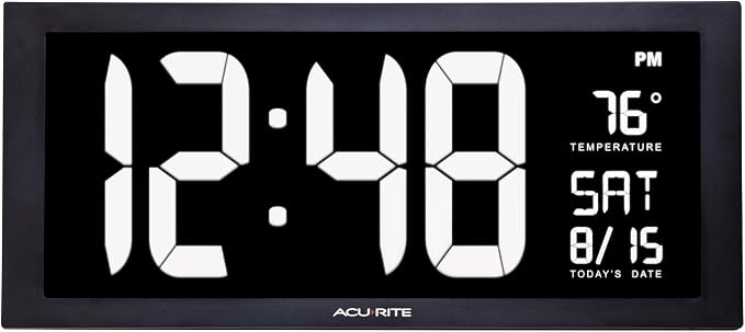 AcuRite Digital Clock, 18-Inch / White