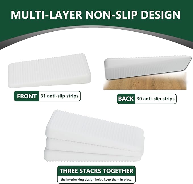 Furniture Leveler, Multi-Purpose Rubber Shim for Leveling Feet Stable, Anti-Wobble Pad for Uneven Table, Dresser Leg, Toliet (100 Pack, White)