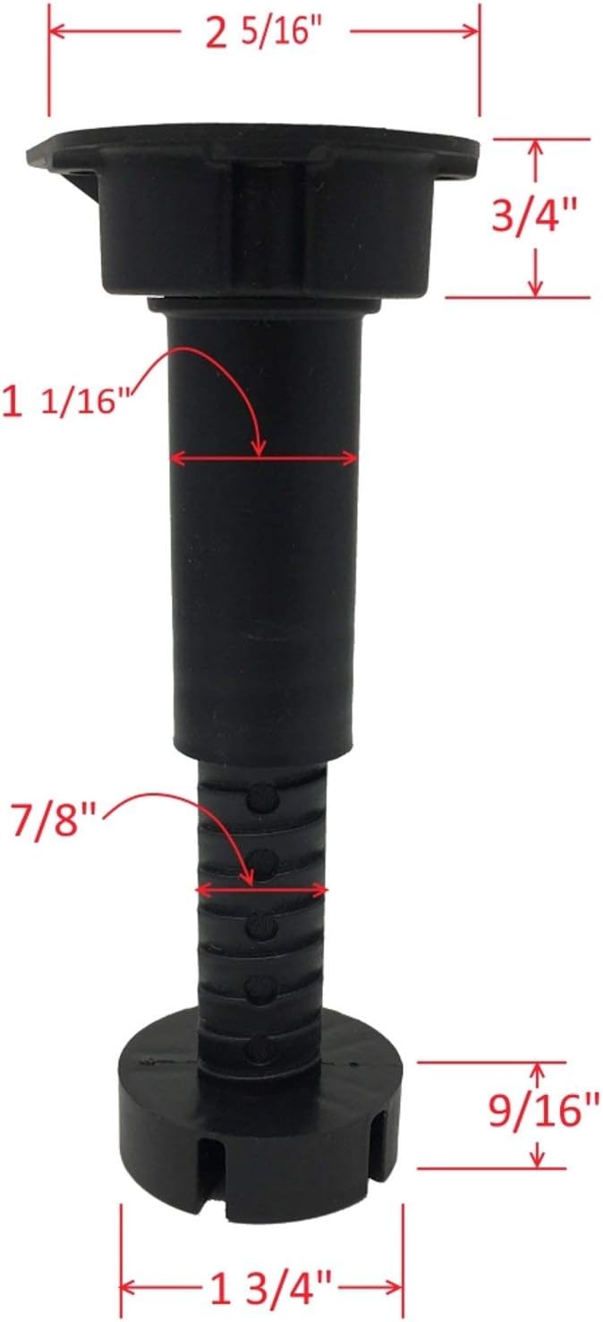 Desunia Cabinet Leveler Legs - 330 Lb. Capacity per Leg - Adjusts from 3 7/8" to 6" - 12 Pack