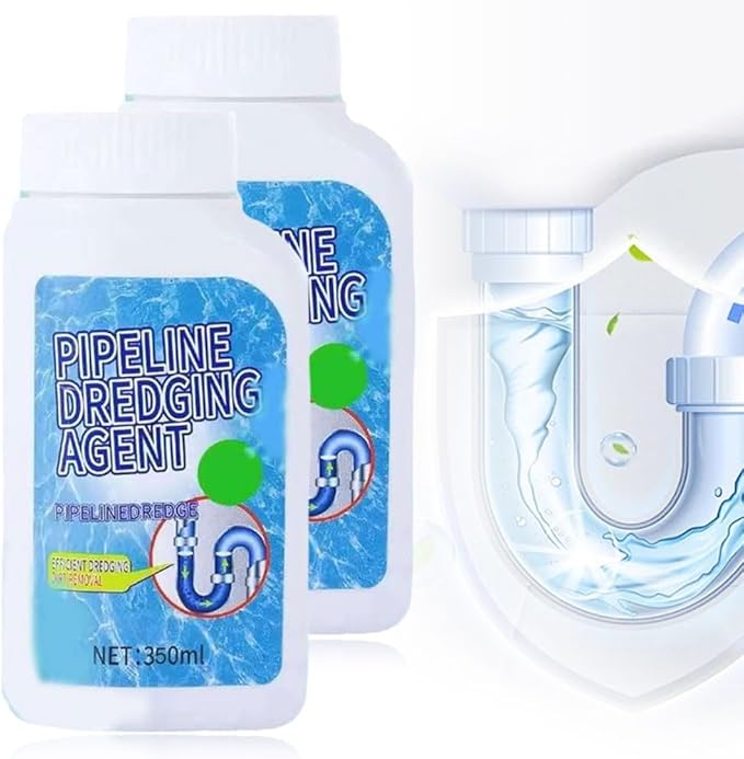 Powerful Pipe Dredging Agent, 2025 New Pipeline Dredging Agent, Drain Clog Remover, Upgrade Quick Cleaning Drains Toilet Cleaner Tool, Sink and Drain Pipe Unclogging Agent for Kitchen, Bathroom (2Pcs)