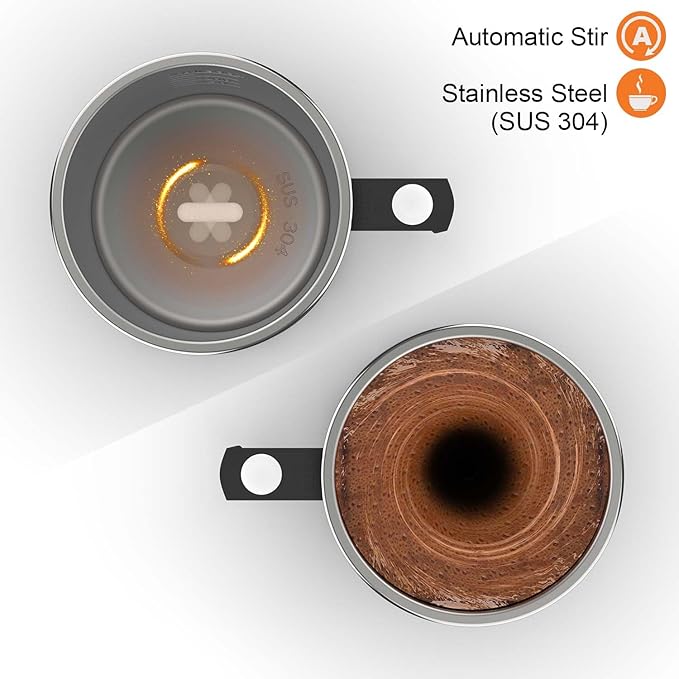 CYANLUX Self Stirring Mug, Rechargeable Automatic Magnetic Electric Coffee Mug, Rotating Mixing Cup, To Stir Coffee, Chocolate, Milk, Protein,Cocoa, Great For Home Office Travel School (Black)